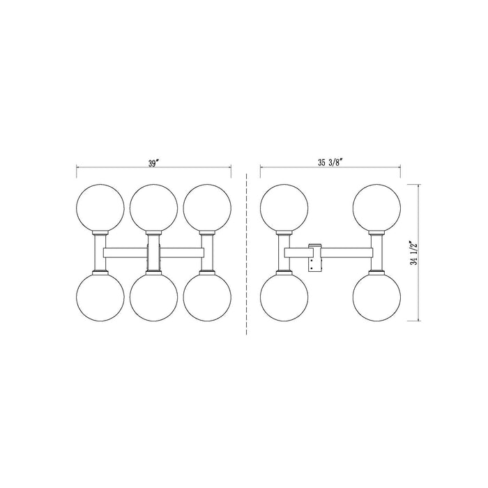 Laurent Outdoor Post Light - line drawing.