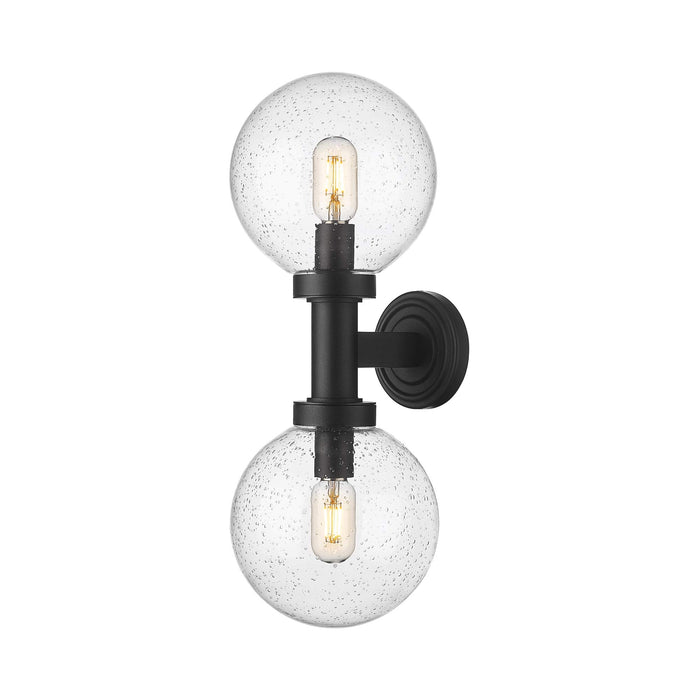 Laurent Outdoor Wall Light in Clear Seedy (2-Light/Short).