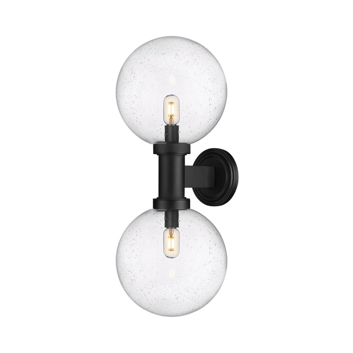 Laurent Outdoor Wall Light in Clear Seedy (2-Light/Tall).