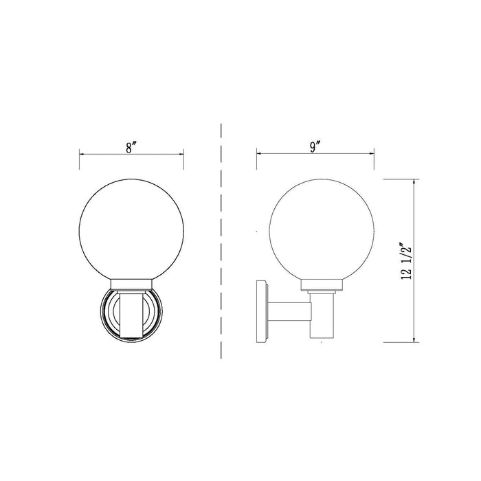 Laurent Outdoor Wall Light - line drawing.