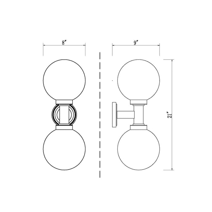 Laurent Outdoor Wall Light - line drawing.