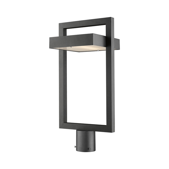 Luttrel Outdoor LED Post Light in Black/Frosted (Round Post Mount).