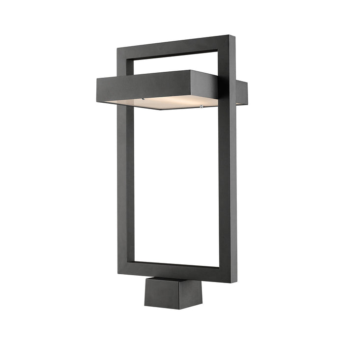 Luttrel Outdoor LED Post Light in Black/Frosted (Square Post Mount).