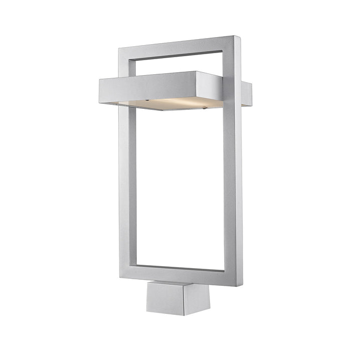 Luttrel Outdoor LED Post Light in Silver/Frosted (Square Post Mount).