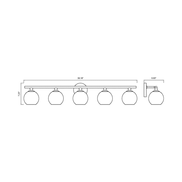 Neoma Bath Vanity Light - line drawing.