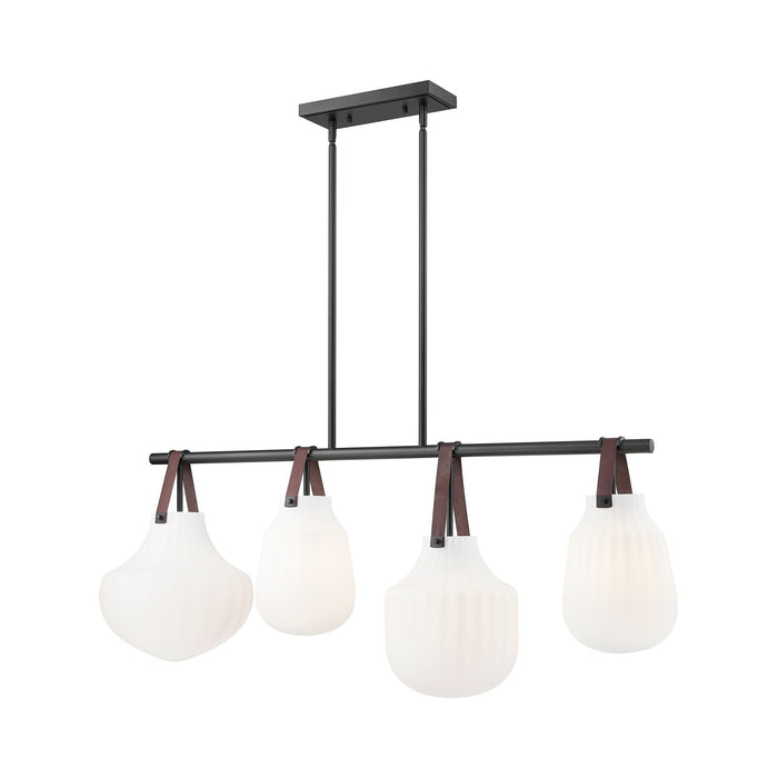 Newbury Linear Chandelier in Matte Black.