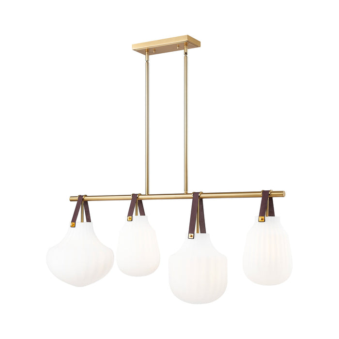 Newbury Linear Chandelier in Modern Gold.