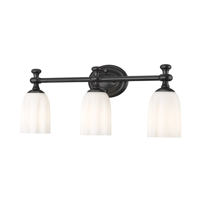 Orion Bath Vanity Light in Matte Black (3-Light).