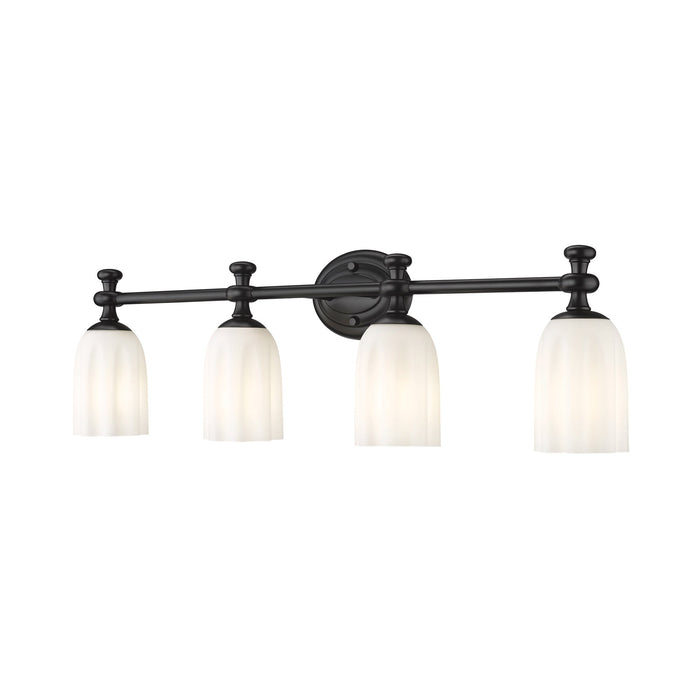 Orion Bath Vanity Light in Matte Black (4-Light).