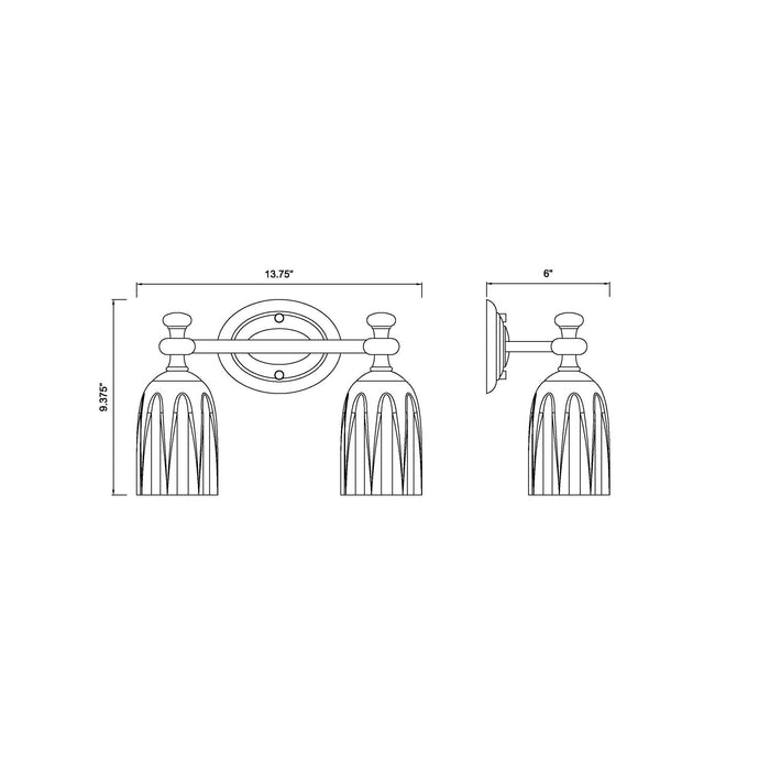 Orion Bath Vanity Light - line drawing.