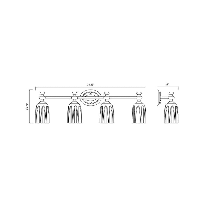 Orion Bath Vanity Light - line drawing.