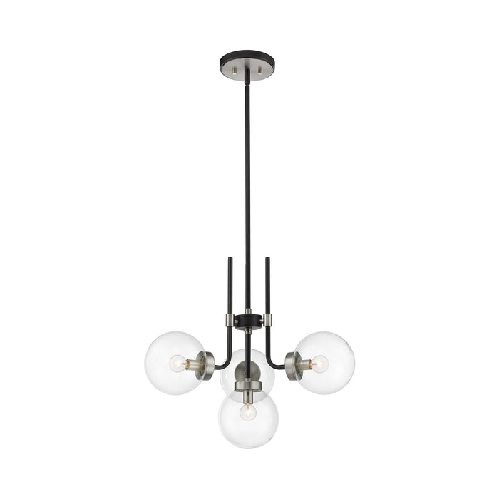 Parsons Chandelier in Matte Black/Brushed Nickel (4-Light).