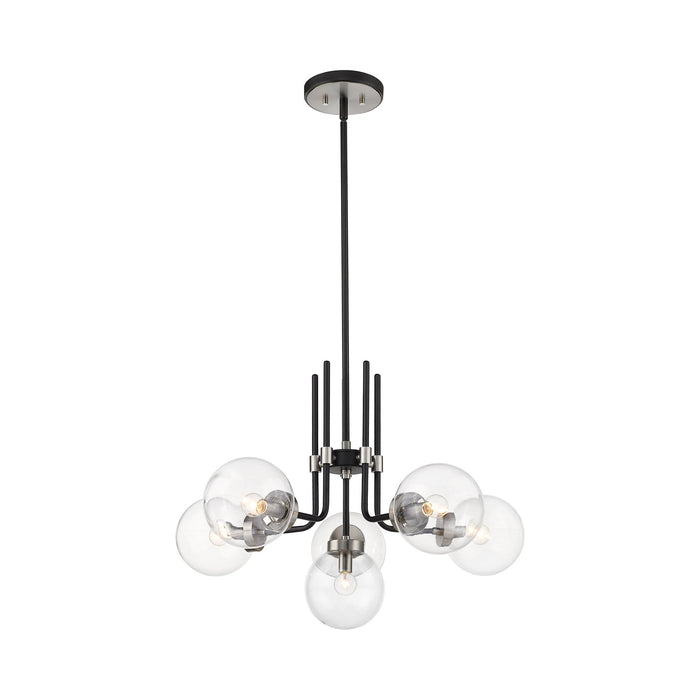 Parsons Chandelier in Matte Black/Brushed Nickel (6-Light).