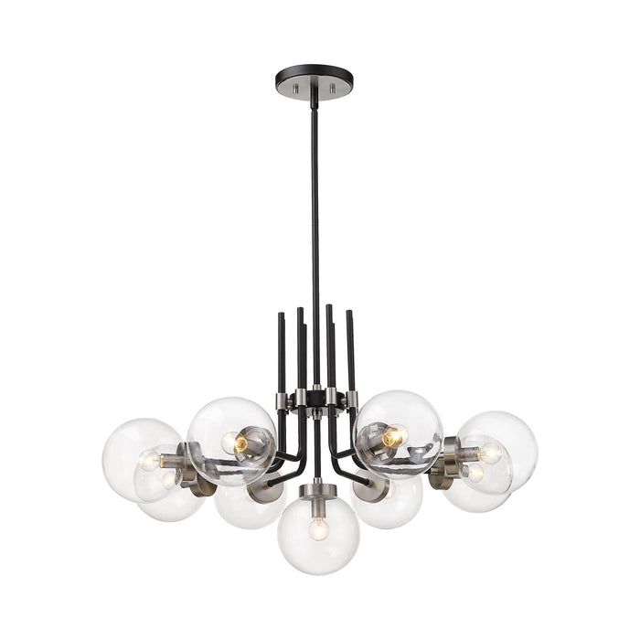 Parsons Chandelier in Matte Black/Brushed Nickel (9-Light).