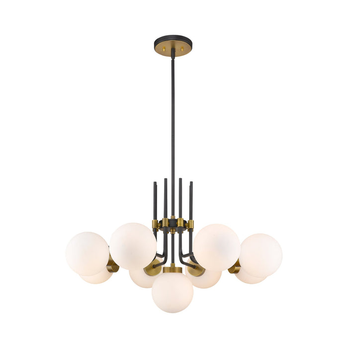 Parsons Chandelier in Matte Black/Olde Brass (9-Light).