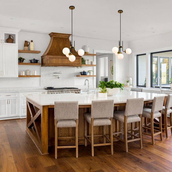 Parsons Chandelier in dining room.