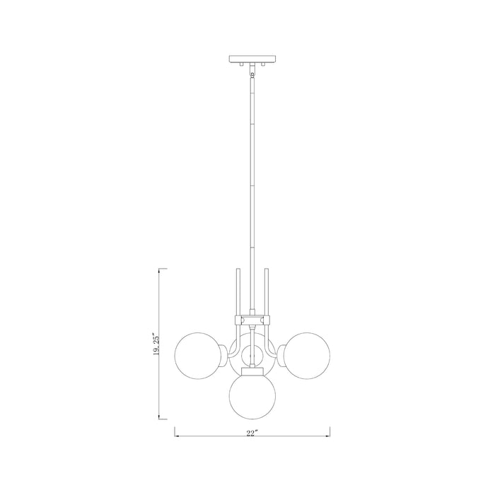 Parsons Chandelier - line drawing.