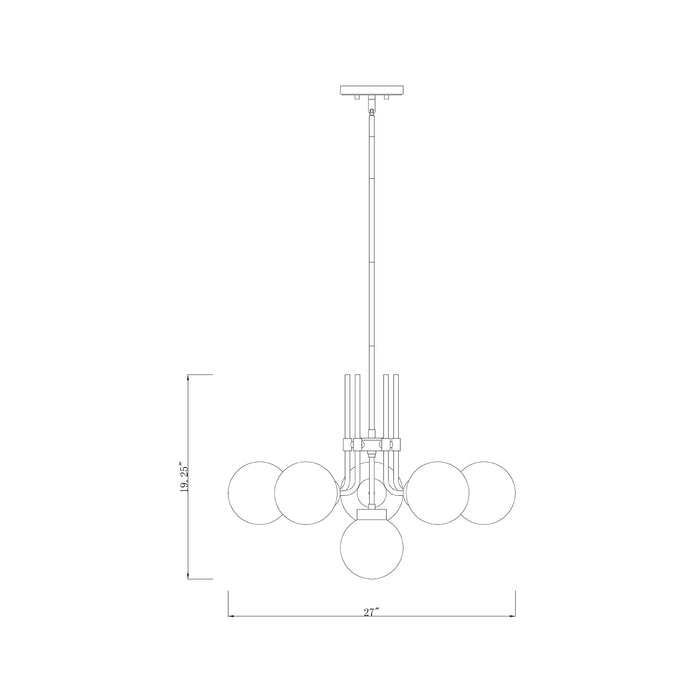 Parsons Chandelier - line drawing.