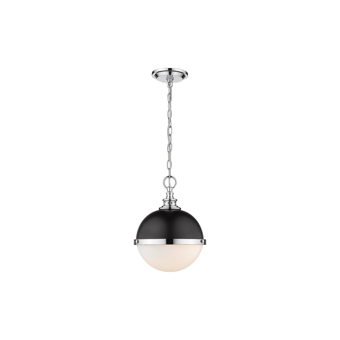 Peyton Pendant Light in Matte Black/Chrome (Small).