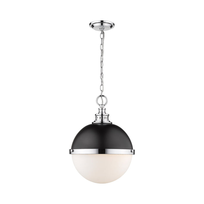 Peyton Pendant Light in Matte Black/Chrome (Large).