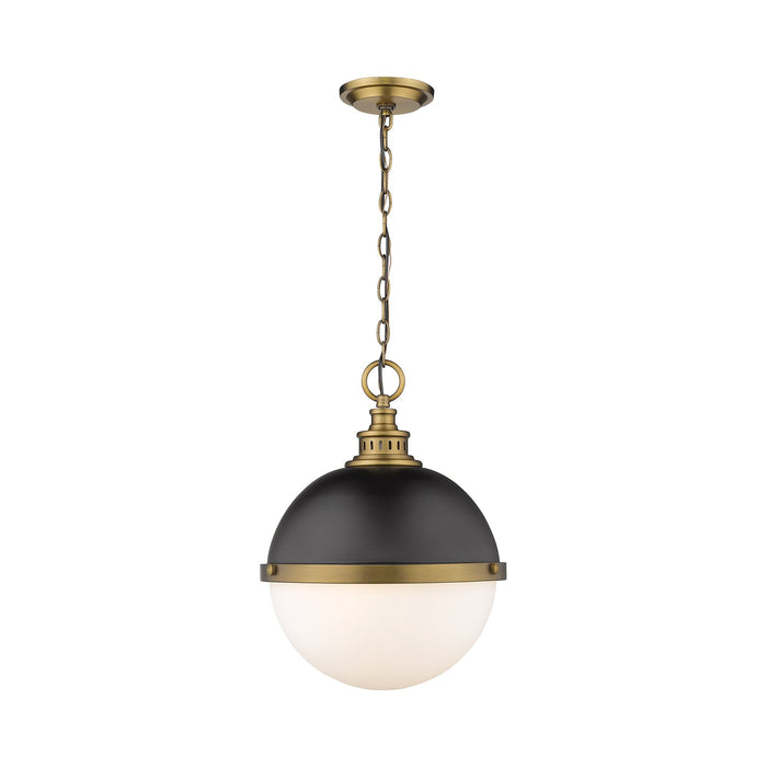 Peyton Pendant Light in Matte Black/Factory Bronze (Large).