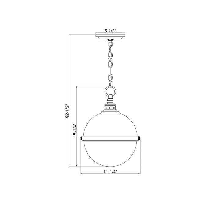 Peyton Pendant Light - line drawing.