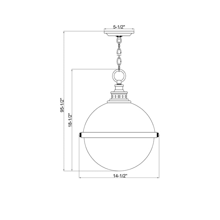 Peyton Pendant Light - line drawing.