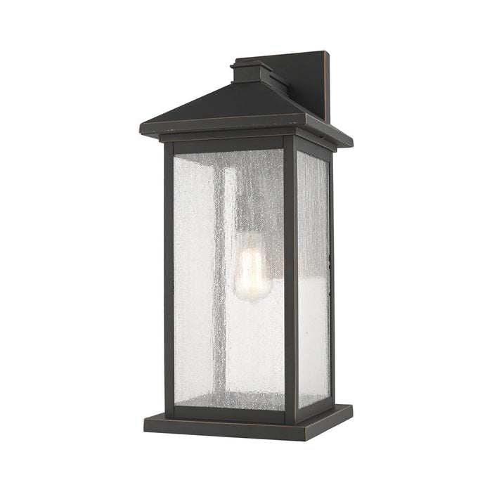 Portland Outdoor Wall Light in Oil Rubbed Bronze/Clear Seedy (22-Inch).