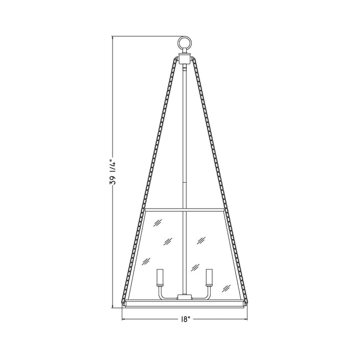 Prescott Pendant Light - line drawing.