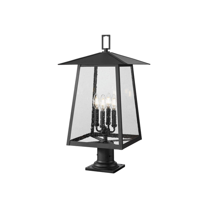 Rainer Outdoor Lantern Post Light in Round Pier Mount (13.5-Inch).