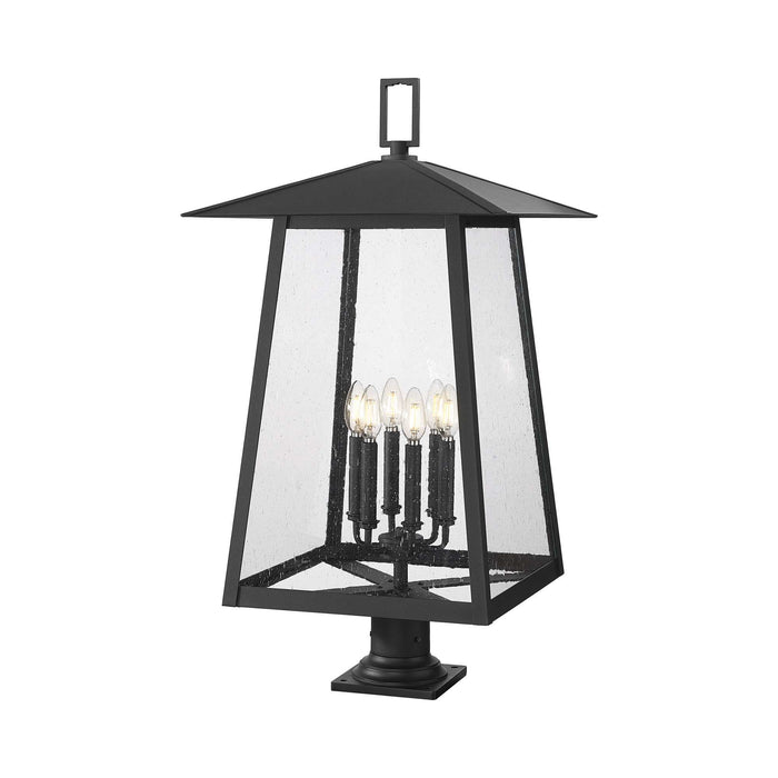 Rainer Outdoor Lantern Post Light in Round Pier Mount (17.5-Inch).