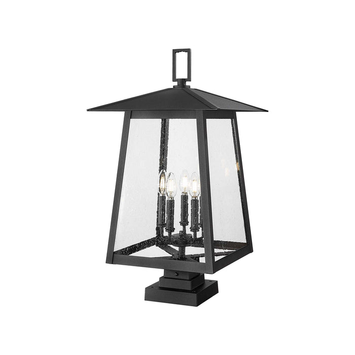 Rainer Outdoor Lantern Post Light in Square Pier Mount (15.5-Inch).