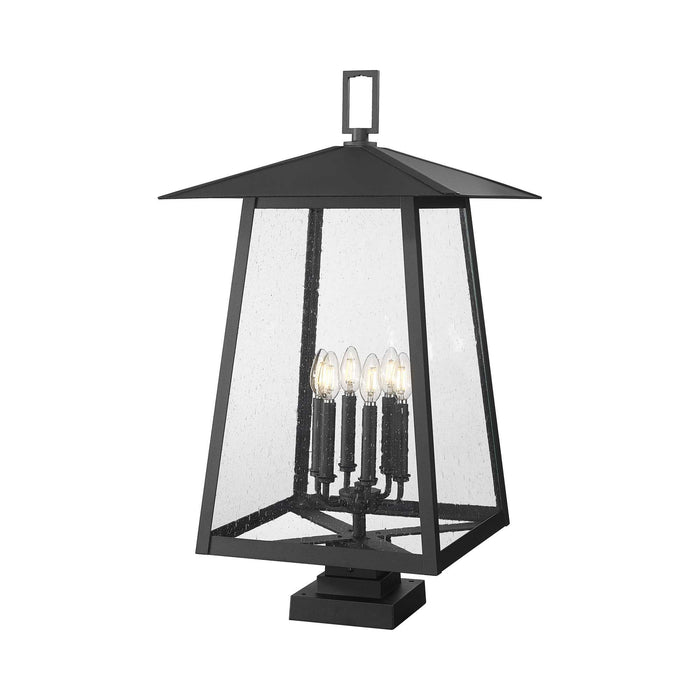 Rainer Outdoor Lantern Post Light in Square Pier Mount (17.5-Inch).