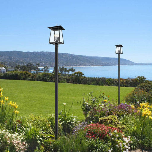 Rainer Outdoor Sleek Post Light in Outside Area.