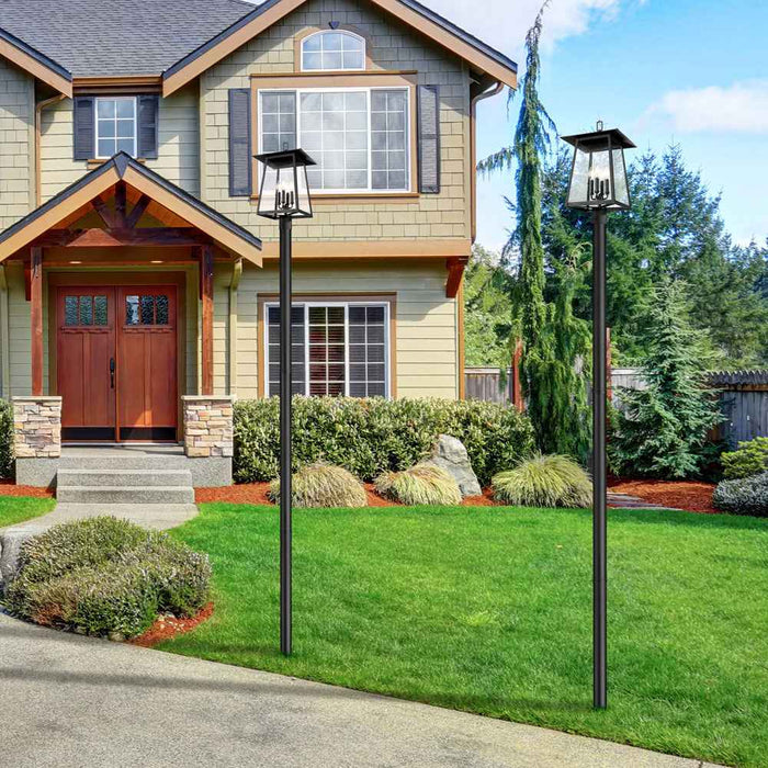 Rainer Outdoor Sleek Post Light in Outside Area.