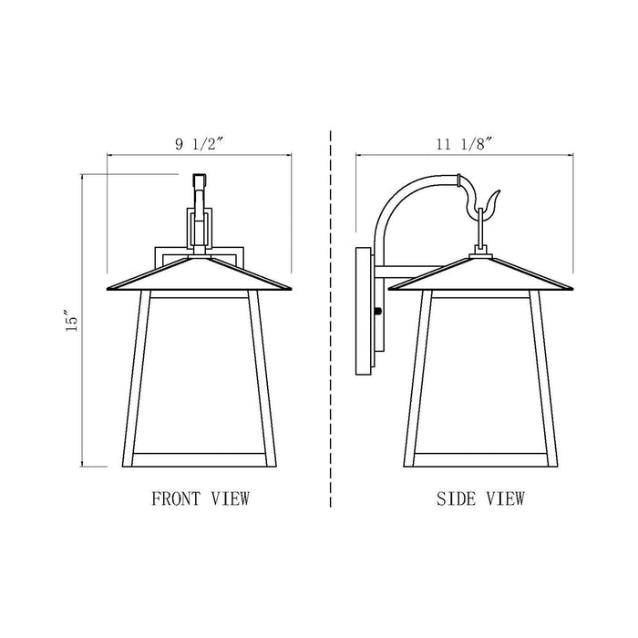 Rainer Outdoor Wall Light - line drawing.