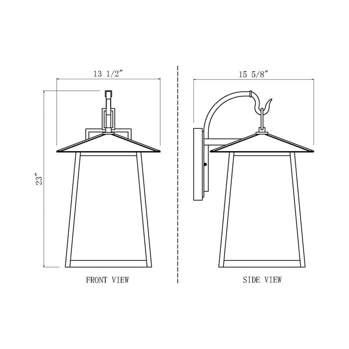 Rainer Outdoor Wall Light - line drawing.