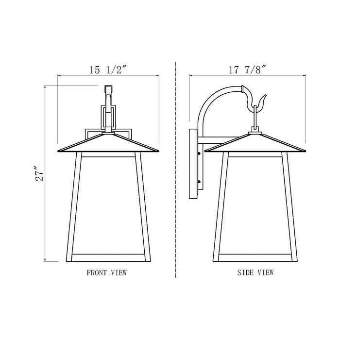 Rainer Outdoor Wall Light - line drawing.