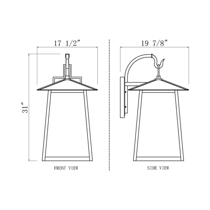 Rainer Outdoor Wall Light - line drawing.