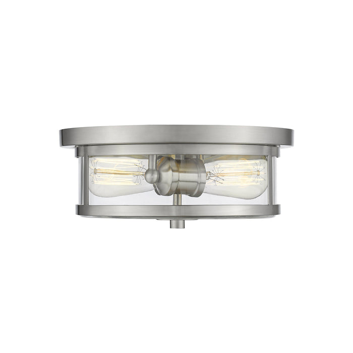 Savannah Flush Mount Ceiling Light in Brushed Nickel (11-Inch).