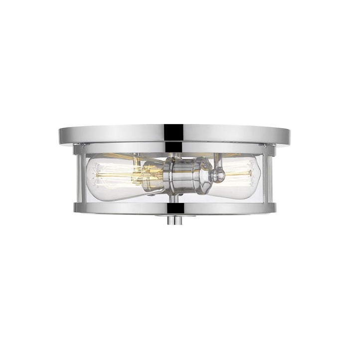 Savannah Flush Mount Ceiling Light in Chrome (11-Inch).