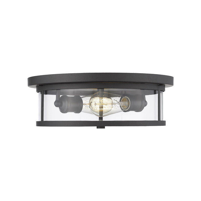 Savannah Flush Mount Ceiling Light in Bronze (13.75-Inch).