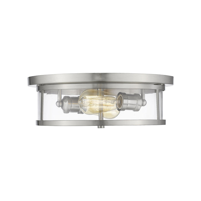 Savannah Flush Mount Ceiling Light in Brushed Nickel (13.75-Inch).