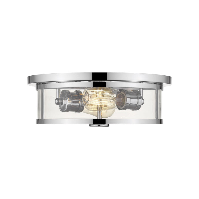 Savannah Flush Mount Ceiling Light in Chrome (13.75-Inch).