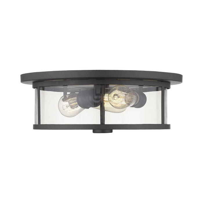 Savannah Flush Mount Ceiling Light in Bronze (15.75-Inch).