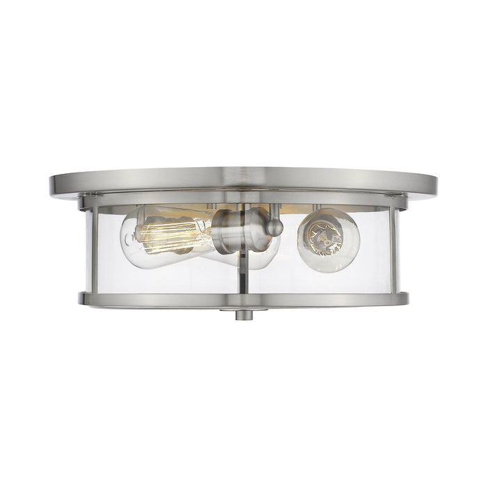 Savannah Flush Mount Ceiling Light in Brushed Nickel (15.75-Inch).