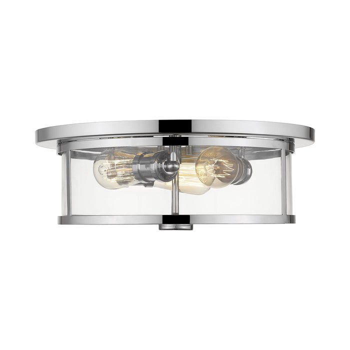 Savannah Flush Mount Ceiling Light in Chrome (15.75-Inch).