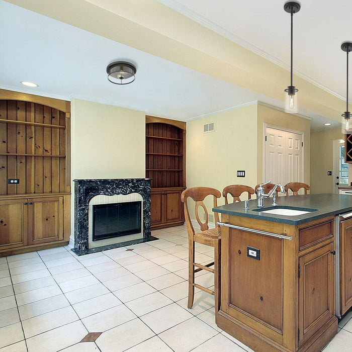 Savannah Flush Mount Ceiling Light in kitchen.