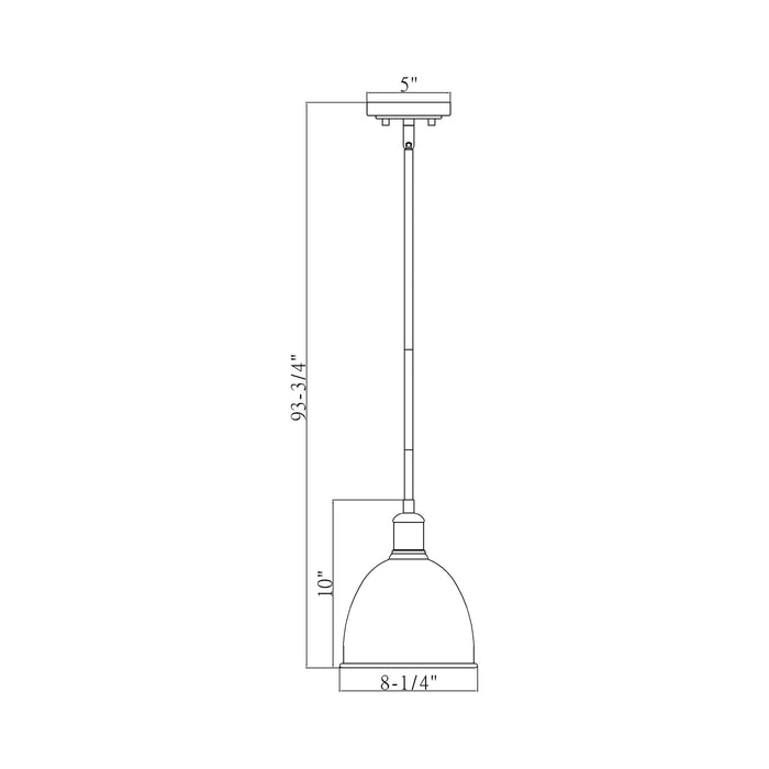 Sawyer Pendant Light - line drawing.