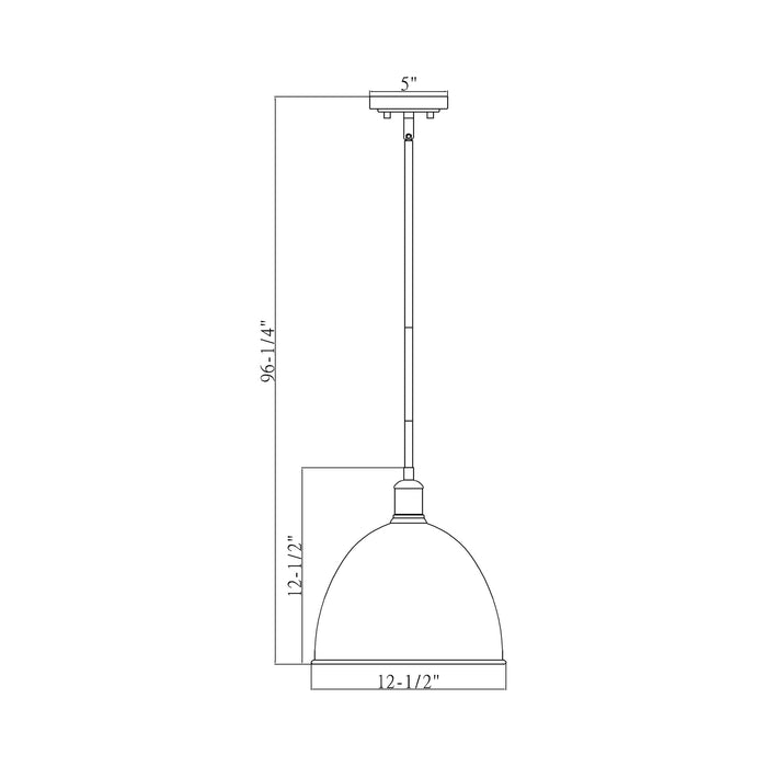 Sawyer Pendant Light - line drawing.